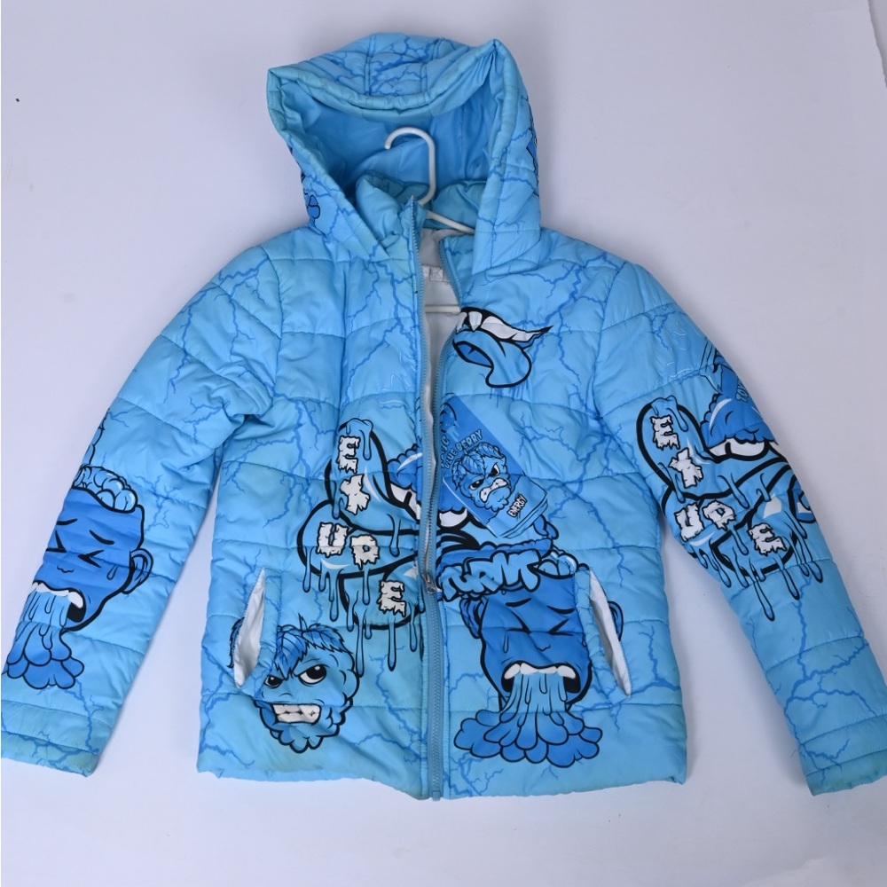 Blue Graphic Hooded Jacket